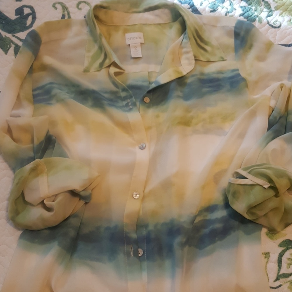 Chico's button down sheer tunic